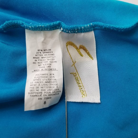 1980s Expression aqua French cut swimsuit - Picture 3 of 8